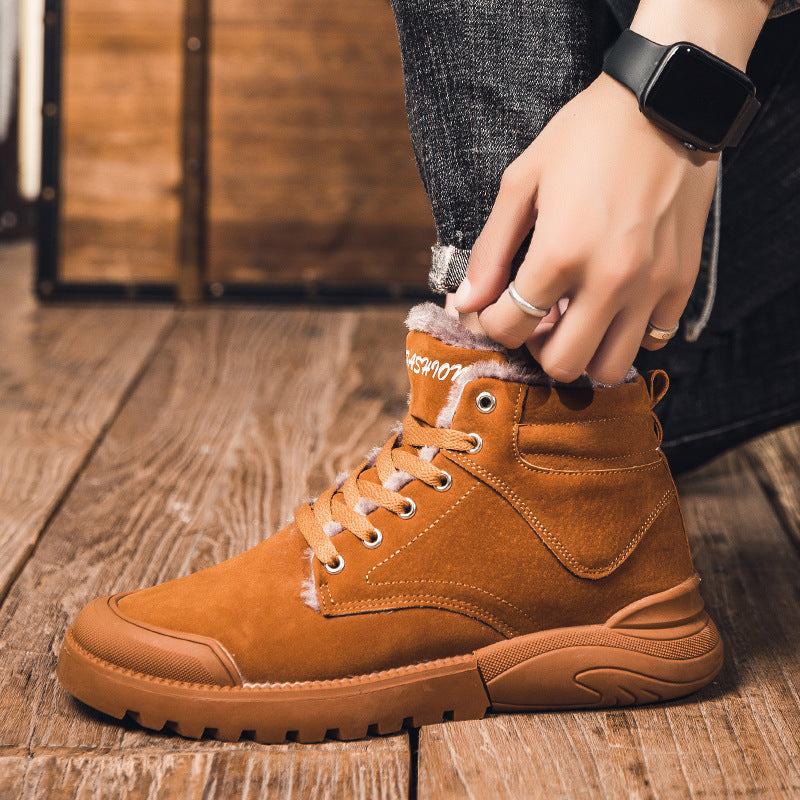 Bottines chaudes Loom & Soul pour hommes – Chaussures d'hiver confort en suède pelucheux