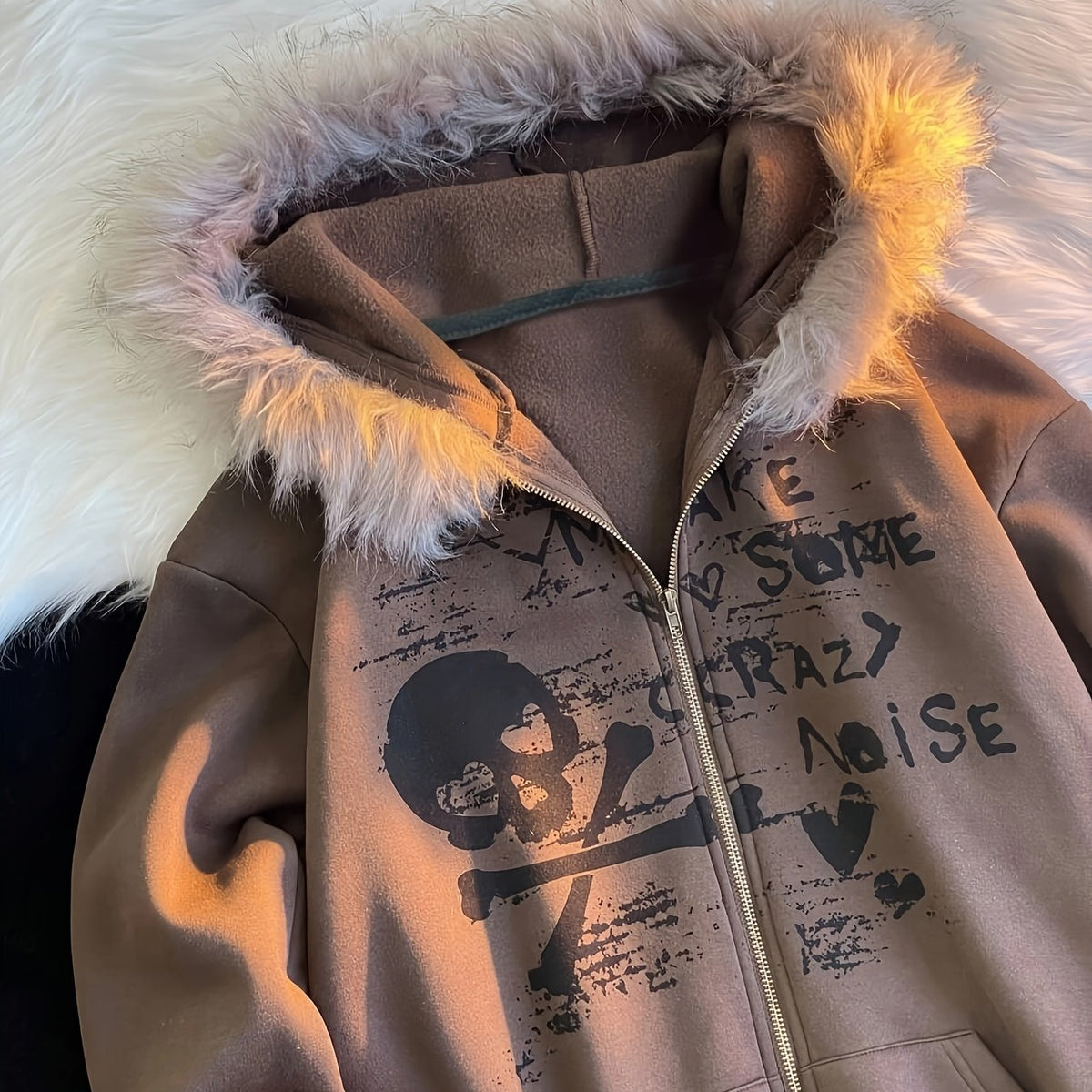 Pull à capuche imprimé Y2K pour homme – Vêtement de rue tendance