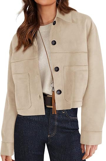 Blouson court femme en simili-daim – Style léger pour les trajets quotidiens
