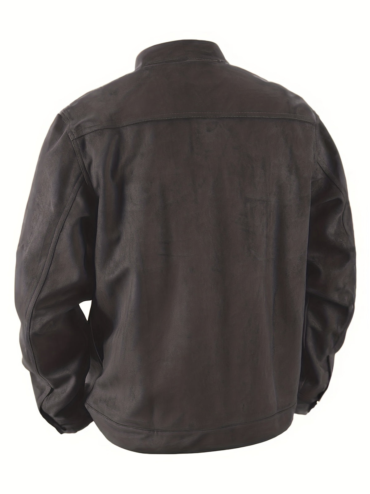 Veste en faux daim pour homme – Manteau décontracté à col montant boutonné