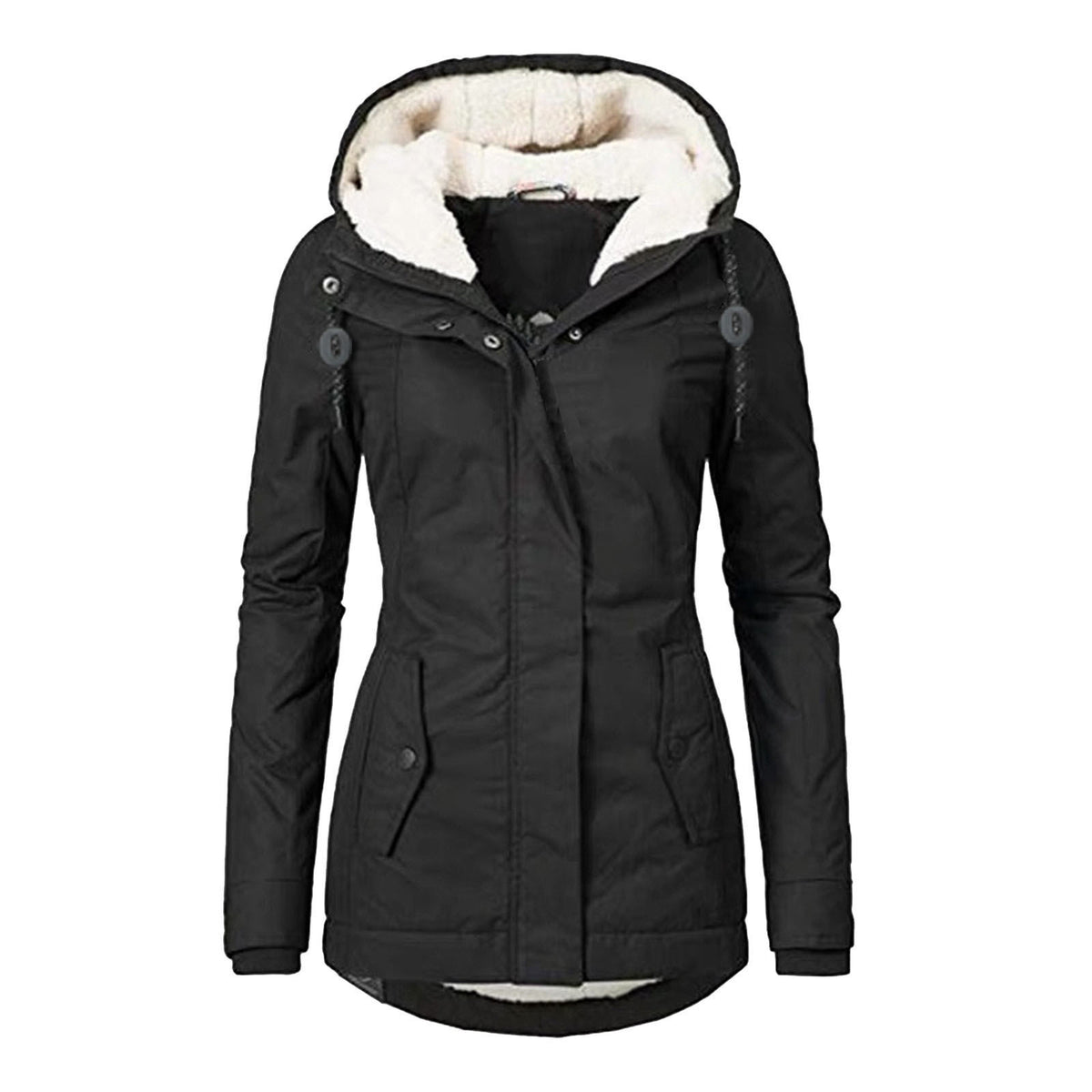 Loom & Soul™ Veste polaire à capuche confortable – Manteau d'hiver chaud zippé pour femme avec poches et doublure en fausse fourrure