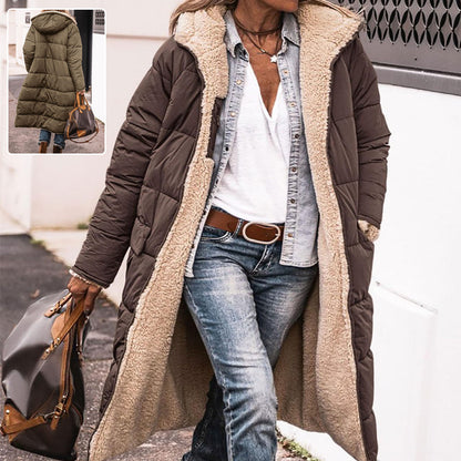 Manteau long Street Chic™ Loom & Soul — Veste mi-longue en mélange de coton pour femme avec poches | Élégante, confortable et confiante