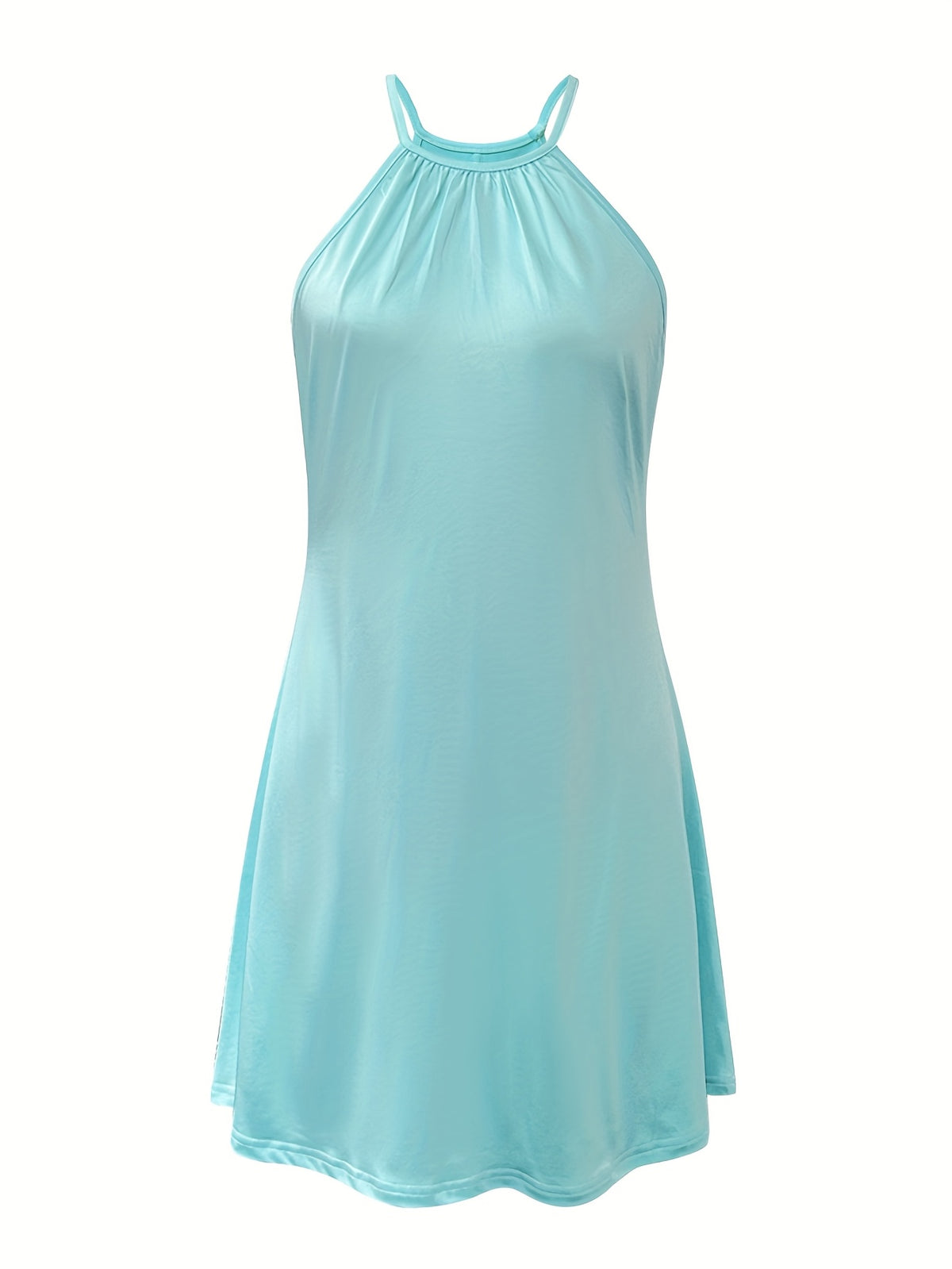 Robe de soirée élégante à licou – Robe de soirée à basque turquoise