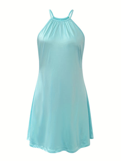 Robe de soirée élégante à licou – Robe de soirée à basque turquoise