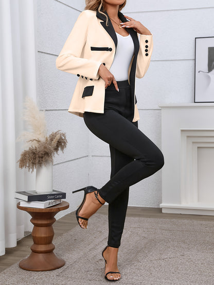 Women's Elegant Patchwork Fashion Suit – Spring/Fall Two-Piece Set