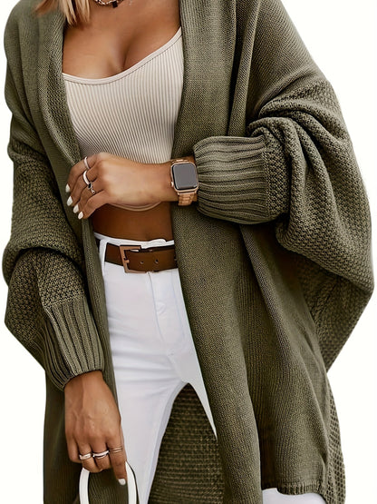 Cardigan Tricot Femme Oversize – Manches Chauve-souris Ouvertes