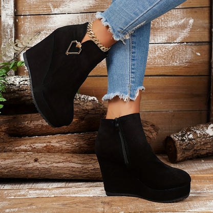 Botines de plataforma gruesa para mujer – Botas de moda con cremallera atrevida