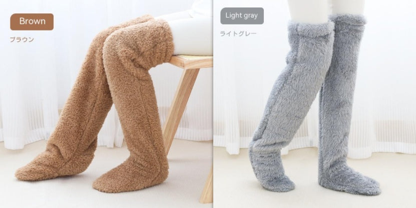 Loom & Soul™ Over-Knee Fuzzy Long Socks – Unisex Winter Warm Sleeping & Home Stockings