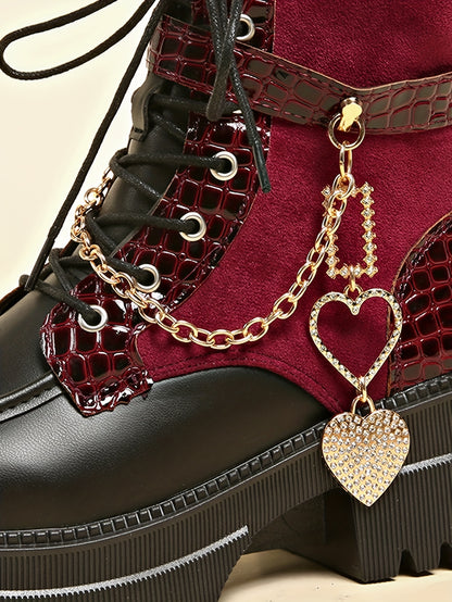 Bottes plateforme épaisses pour femmes – Bottines gothiques à talons hauts