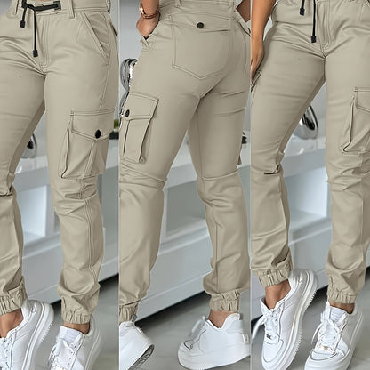 Pantalon Cargo Taille Haute Femme – Pantalon de Travail Élégant Toutes Saisons