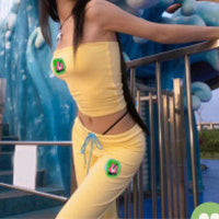 Loom & Soul™ Summer Embroidered Two-Piece Set – Women’s Tube Top & High-Waist Bell-Bottom Pants