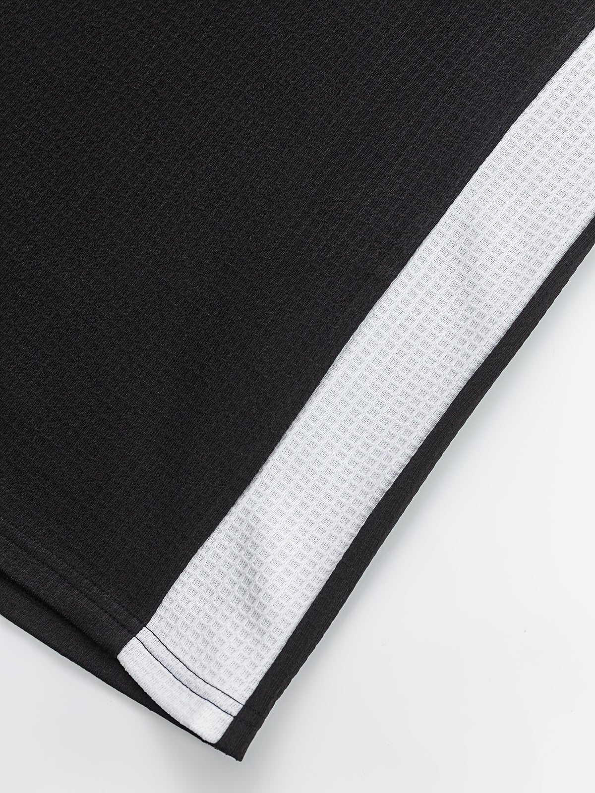 Men’s Waffle Henley Shirt – White & Black All-Season Button Top