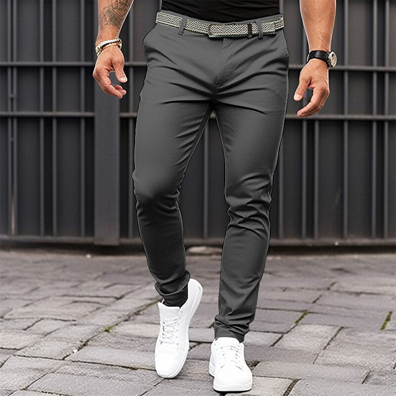 Men’s Slim Fit Casual Trousers – Stretch Business Pants
