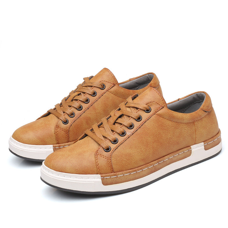 Chaussures homme artisanales Loom & Soul – Baskets basses à lacets, talon plat, semelle antidérapante en caoutchouc, intérieur en PU et semelle intérieure amortie