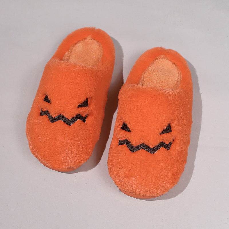 Pantuflas de calabaza de Halloween Loom & Soul – Pantuflas de invierno cálidas y afelpadas para mujer, zapatillas cómodas antideslizantes para el hogar (