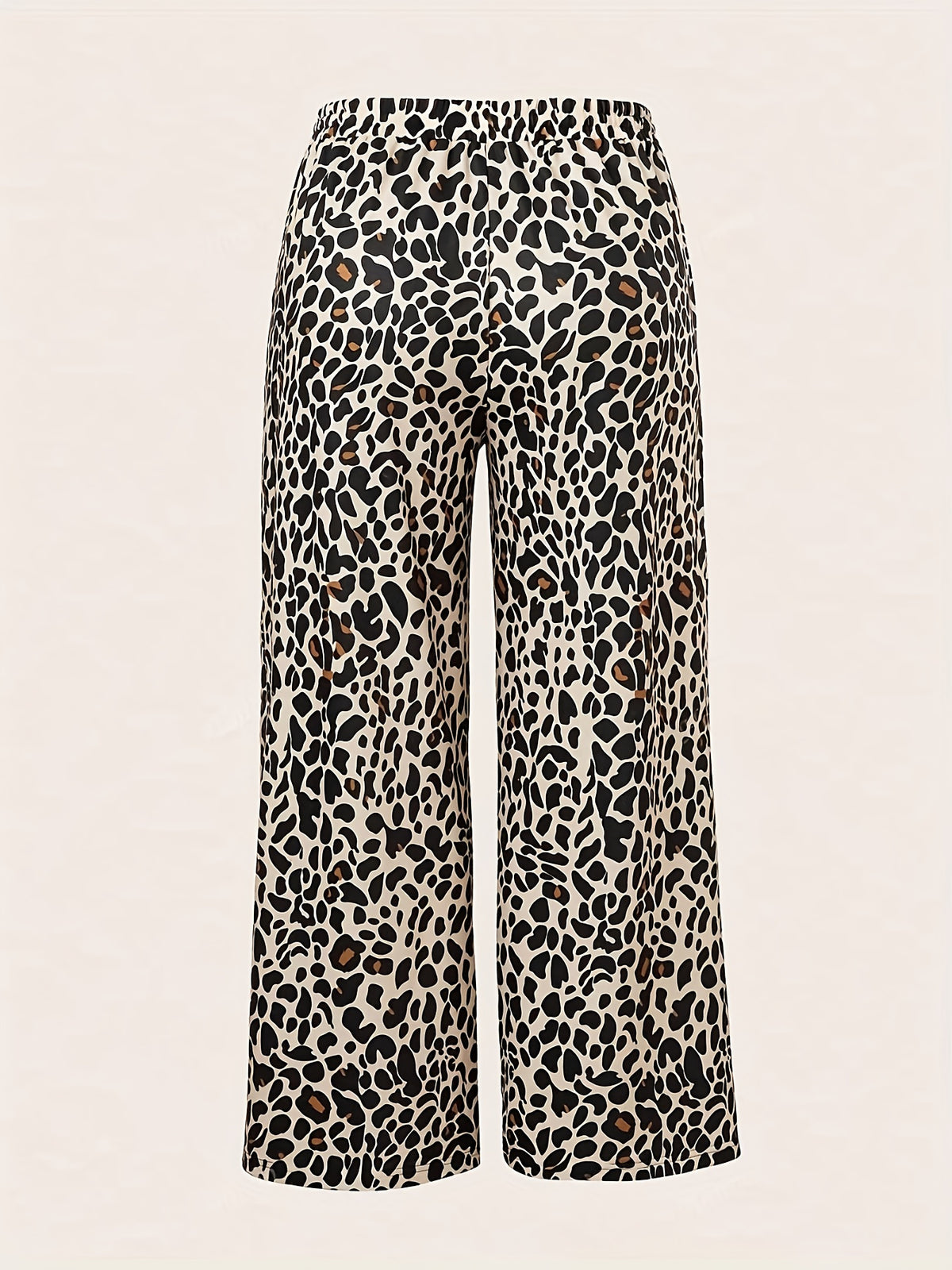 Pantalon large à imprimé léopard pour femme – Pantalon d'été décontracté avec cordon de serrage