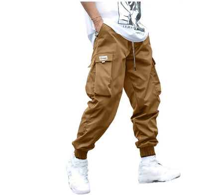 Loom & Soul™ Pantalon cargo pour homme – Pantalon de survêtement style hip-hop avec cordon de serrage et multiples poches