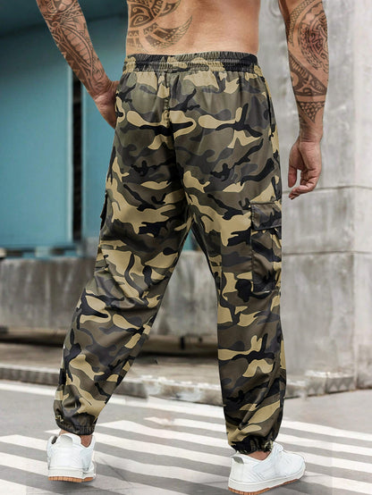 Men’s Camouflage Cargo Pants – Tactical Camo Jogger Hiking Trousers