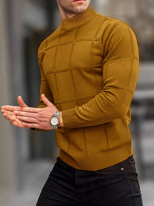 Men’s Cotton Mock Neck Sweater – Premium Knit Pullover