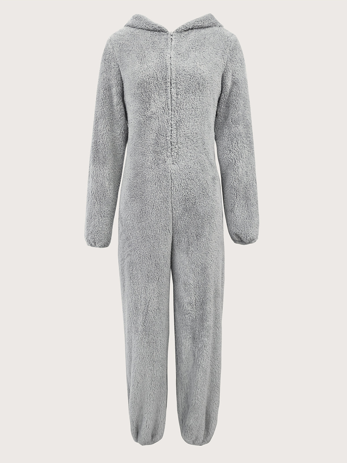 Mono con capucha y cremallera de peluche – Para mujer, cálido y cómodo para otoño/invierno