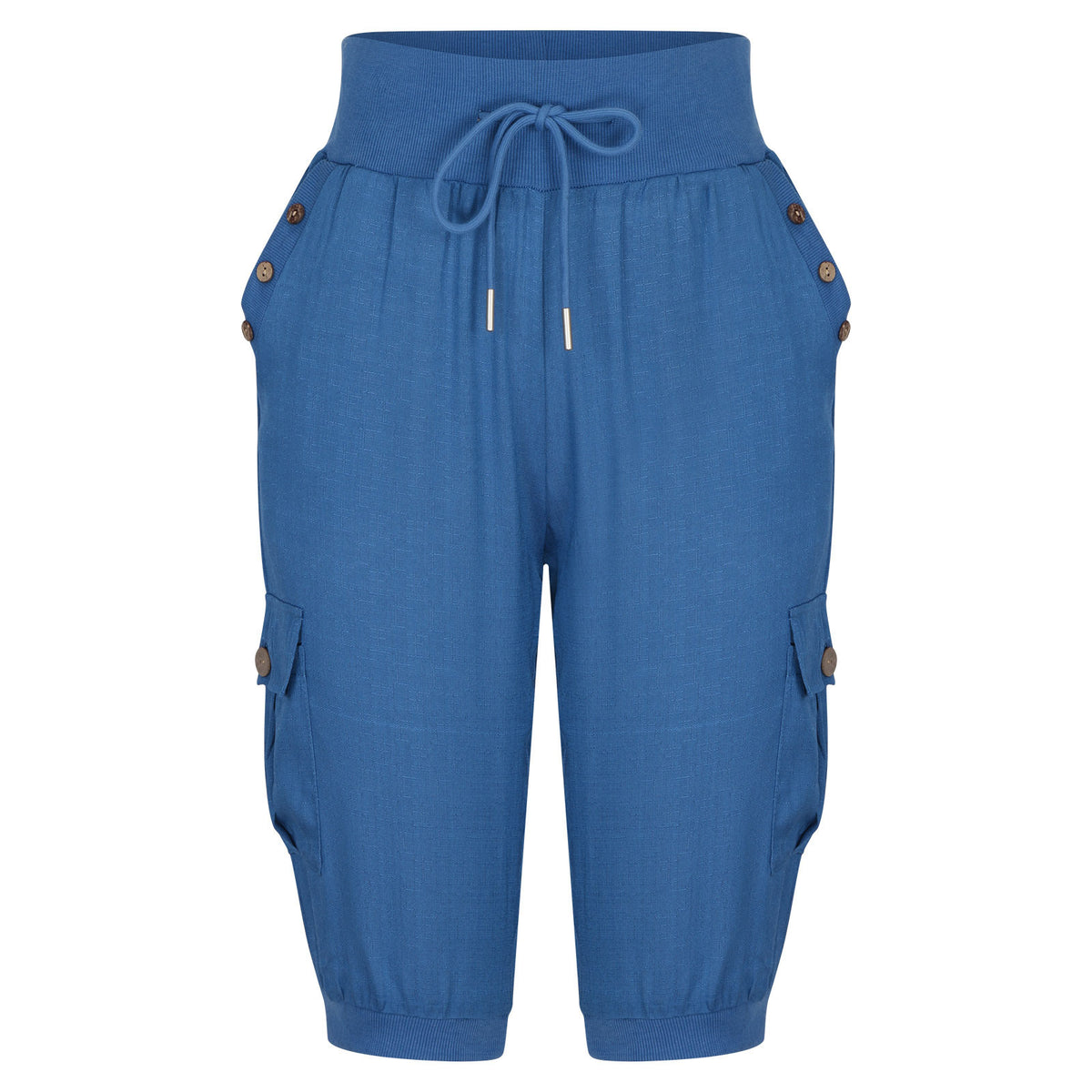 Loom & Soul™ Pantalon Cargo Cropped Femme – Mélange Coton-Lin avec Poches pour un Style Quotidien Sans Effort