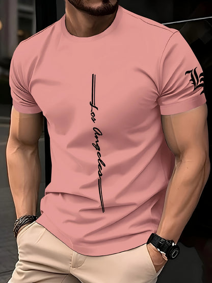 T-shirt à motif graphique Four Angeles – T-shirt urbain rose avec message