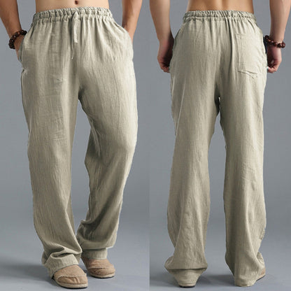 Men’s Breathable Linen Pants – Loose Fit Casual Sports Trousers