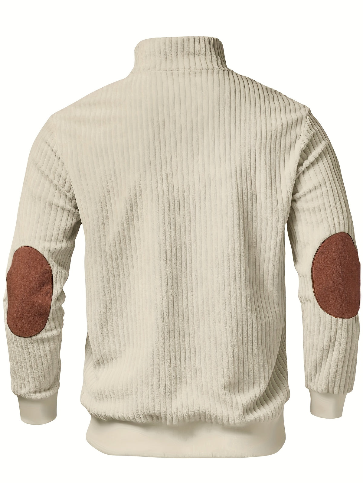 Pull Homme Demi-Zip Col Droit – Sweat Rétro Chaud et Côtelé