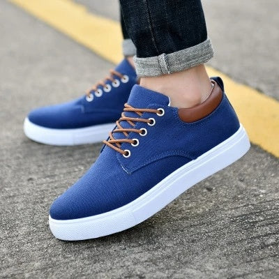 Loom & Soul™ Men’s Breathable Canvas Sneakers – Lightweight Casual Sport Shoes for Everyday Comfort
