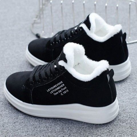 Loom & Soul™ Women’s Thick-Soled Velvet Sneakers – Warm Casual All-Match Daddy Shoes