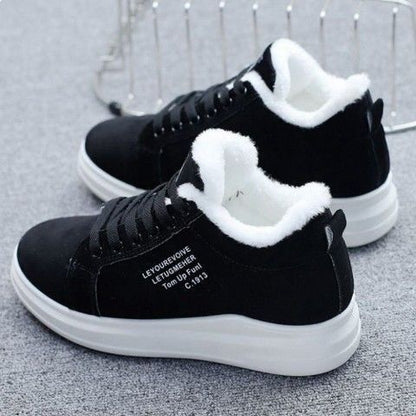 Loom & Soul™ Women’s Thick-Soled Velvet Sneakers – Warm Casual All-Match Daddy Shoes