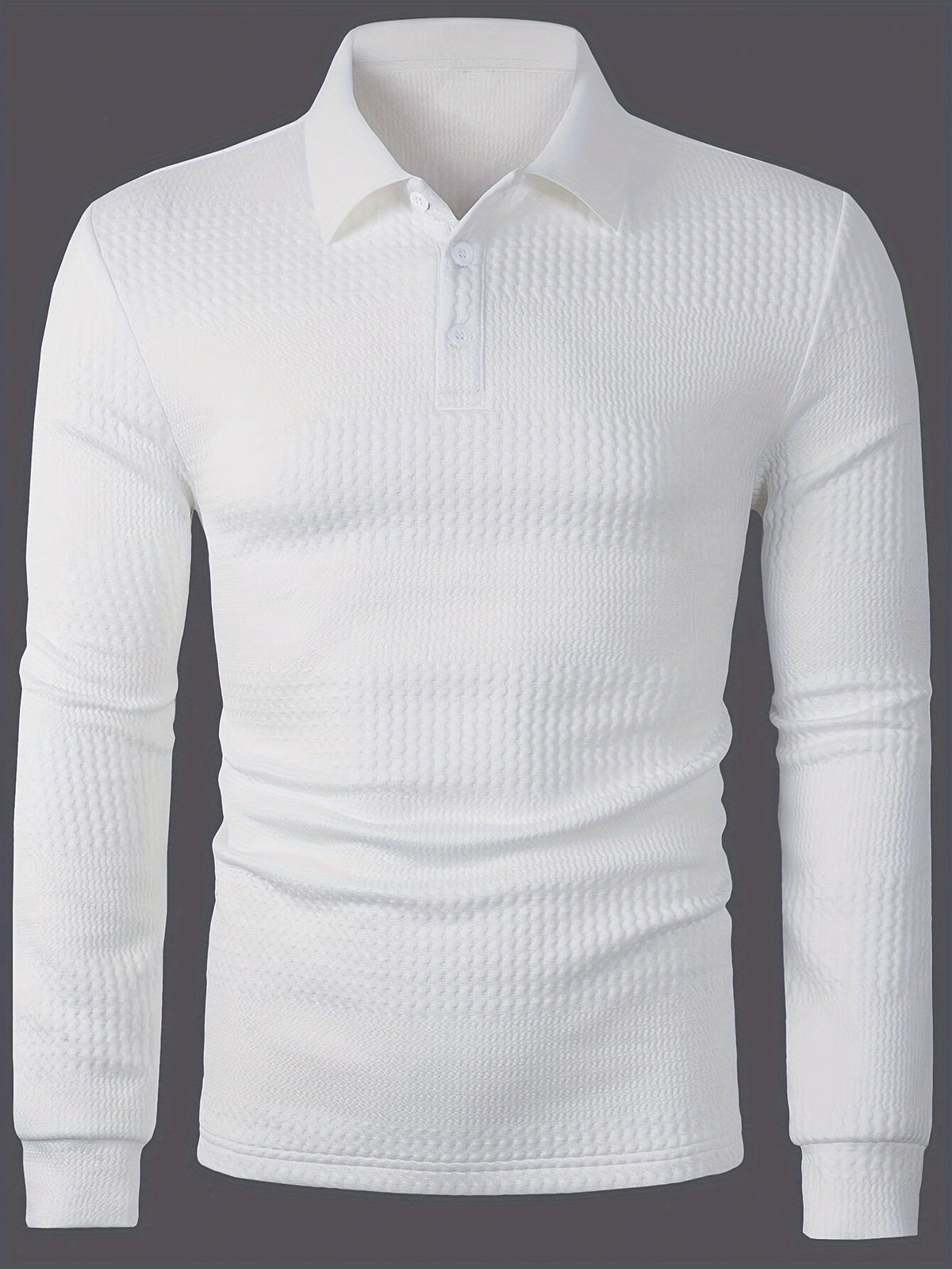 Men’s Summer Jacquard Lapel Shirt – Slim Fit Short Sleeve Polo