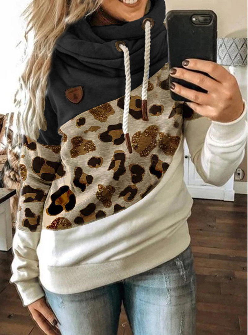 Women’s Printed Hooded Fleece Sweatshirt – Loose Urban Casual Fit
