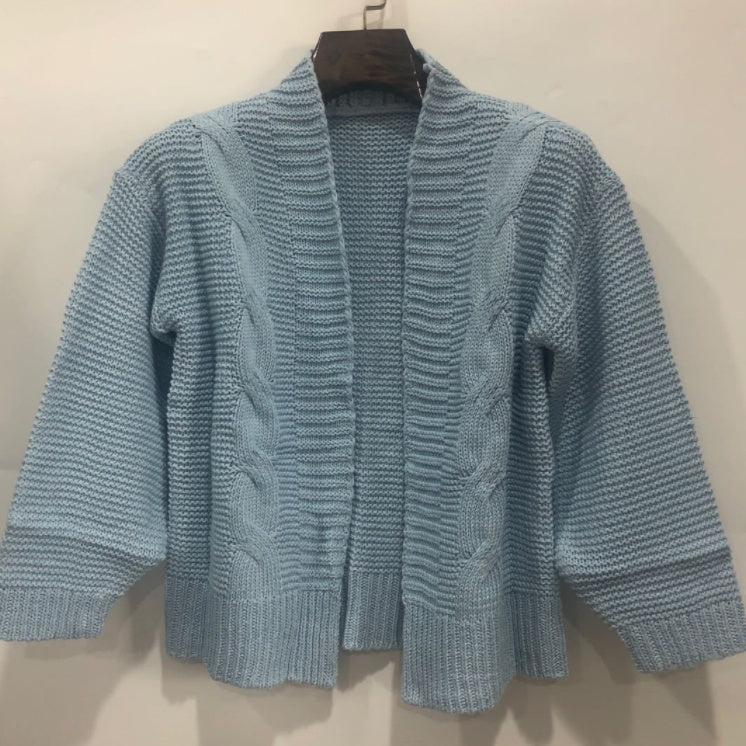 Cardigan en fausse maille mohair pour femme – Manteau pull d'hiver chaud et ample