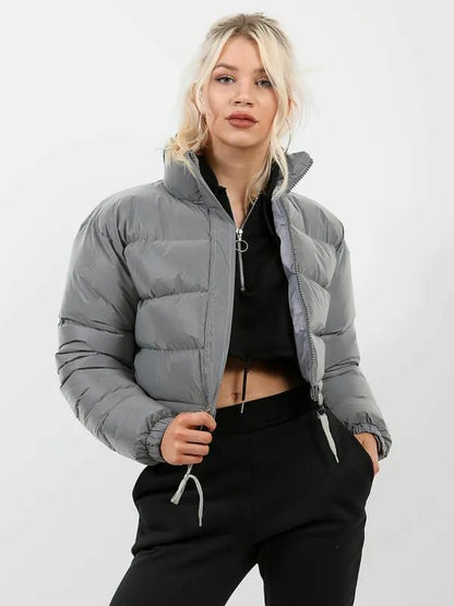 Loom & Soul™ Women’s Down Jacket – Bohemian Short Puffer Coat with Silk-Cotton Fill and Retro Flair