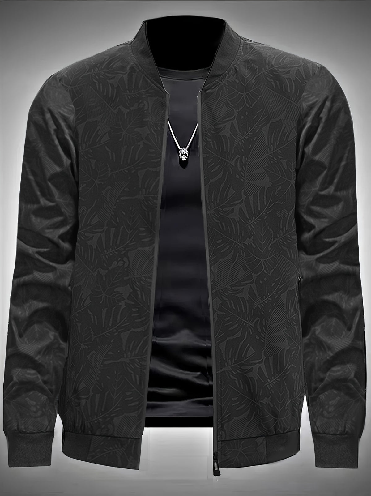 Veste de baseball imprimée pour homme – Manteau léger et décontracté à fermeture éclair style urbain