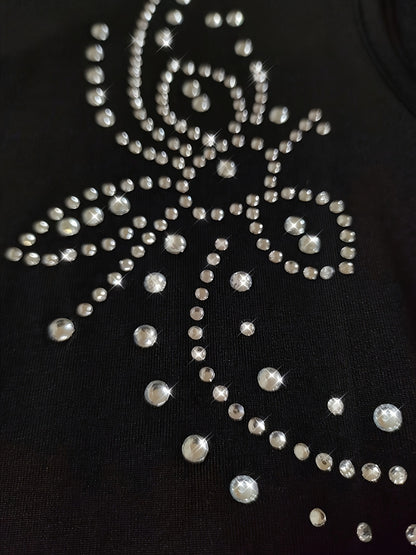 Robe de soirée moulante ornée de strass – Élégante robe longue à épaules dénudées