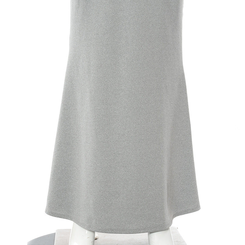 Sleeveless Sling A-Line Maxi Dress – Minimalist High Waist Summer Dress