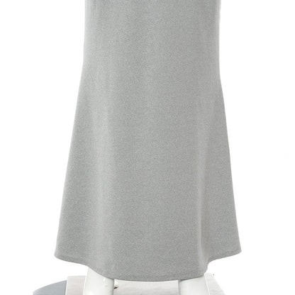 Sleeveless Sling A-Line Maxi Dress – Minimalist High Waist Summer Dress