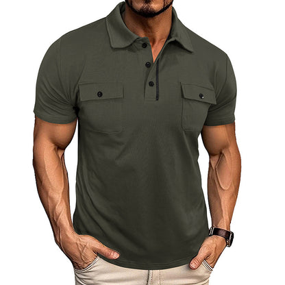 Polo d'été Loom & Soul™ pour homme – Haut à revers et manches courtes avec poche poitrine