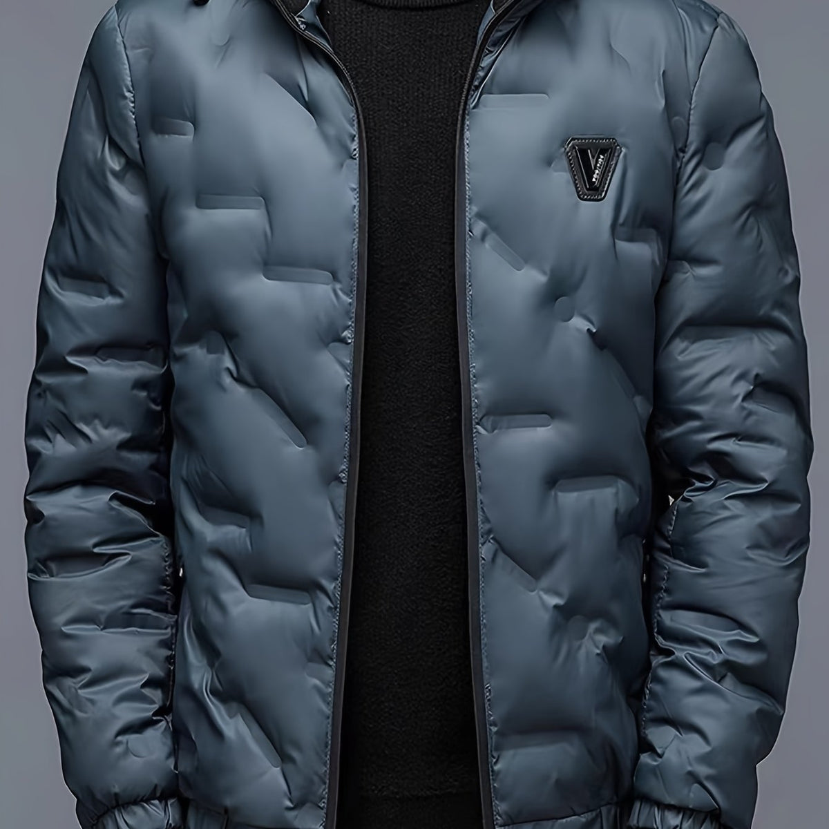 Men’s Windproof Hooded Jacket – Full-Zip Outdoor Winter Coat