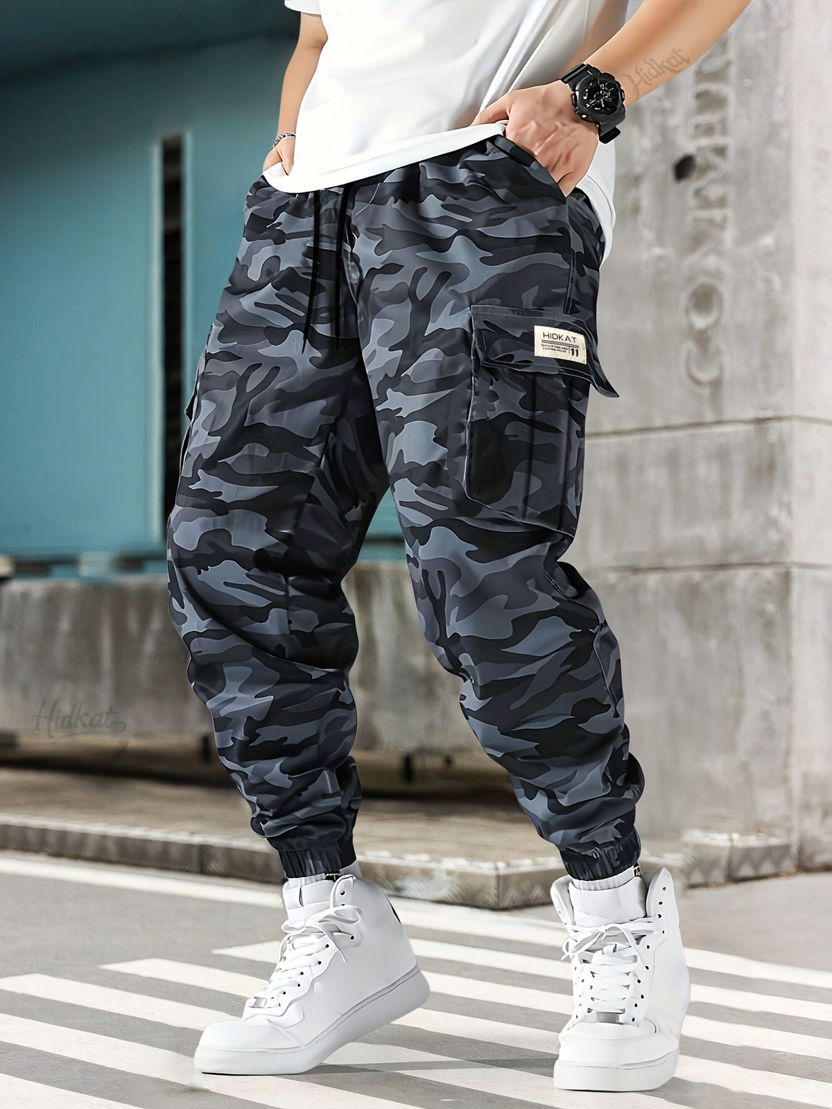 Men’s Camouflage Cargo Pants – Tactical Camo Jogger Hiking Trousers