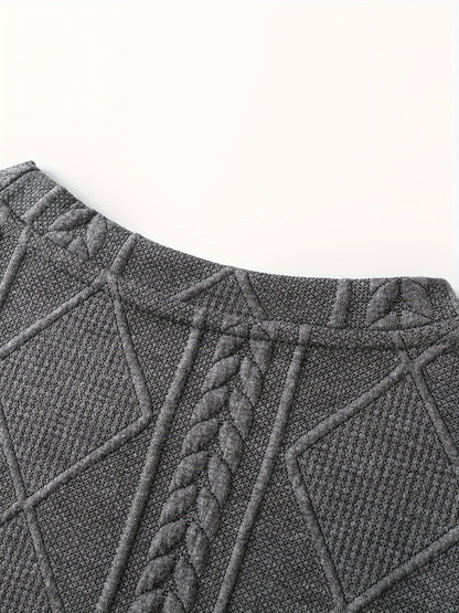 Sweat-shirt ras du cou géométrique pour homme – Pull décontracté à manches longues