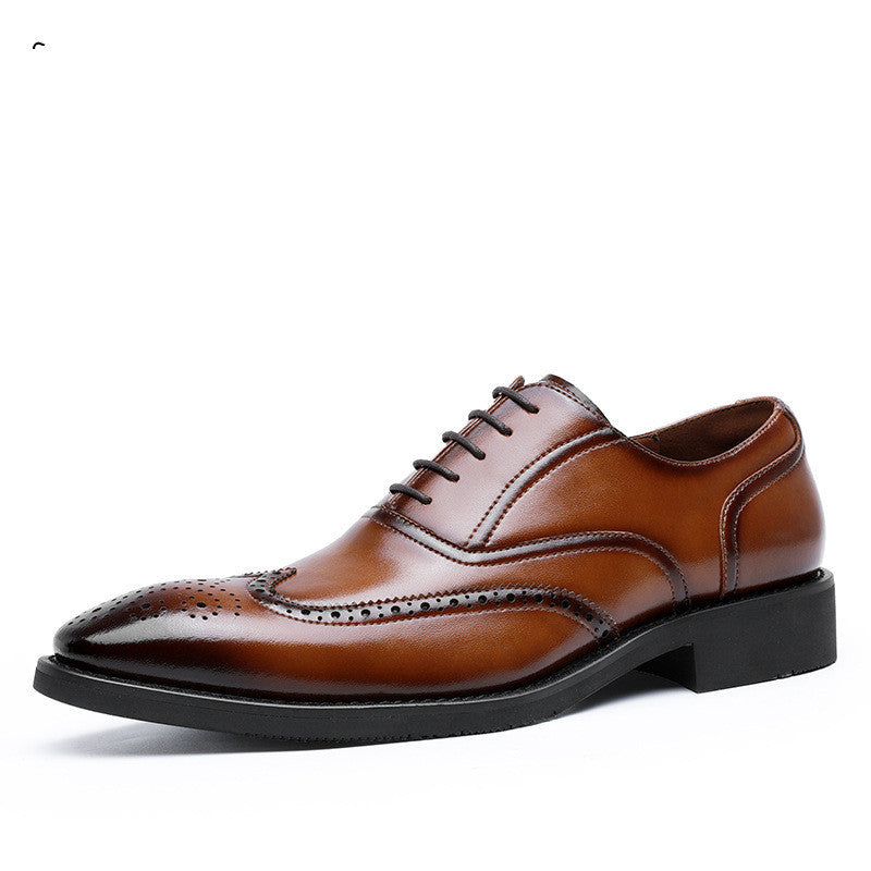 Chaussures Richelieu en cuir véritable pour hommes Loom & Soul™ – Chaussures habillées à semelle en caoutchouc antidérapante pour les affaires et les tenues formelles