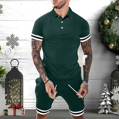 Ensemble 2 pièces d'été Polo et short pour homme – Tenue de sport décontractée