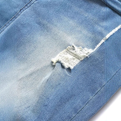 Men’s Ripped Straight Jeans – Stretch Streetwear Denim Pants