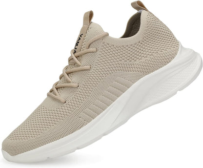 Men'S Running Shoes Fashion Sneakers Lightweight Breathable Flying Knitting Lace up Mesh Walking Shoes Workout Casual Sports Shoes