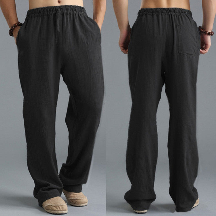 Men’s Breathable Linen Pants – Loose Fit Casual Sports Trousers