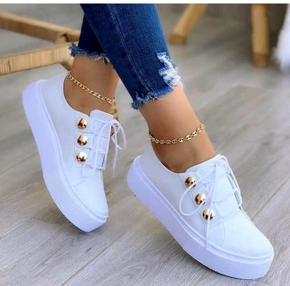 Baskets à Lacets avec Rivets Loom & Soul™ – Chaussures Décontractées en Cuir Synthétique pour Femme avec Talon Compensé de 3 à 5 CM et Semelle Résistante à l'Usure