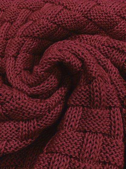 Pull en tricot gaufré pour homme – Grande élasticité avec col à revers